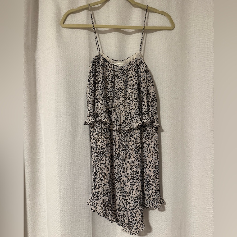 Spotted Ruffle Romper Cream and Black
